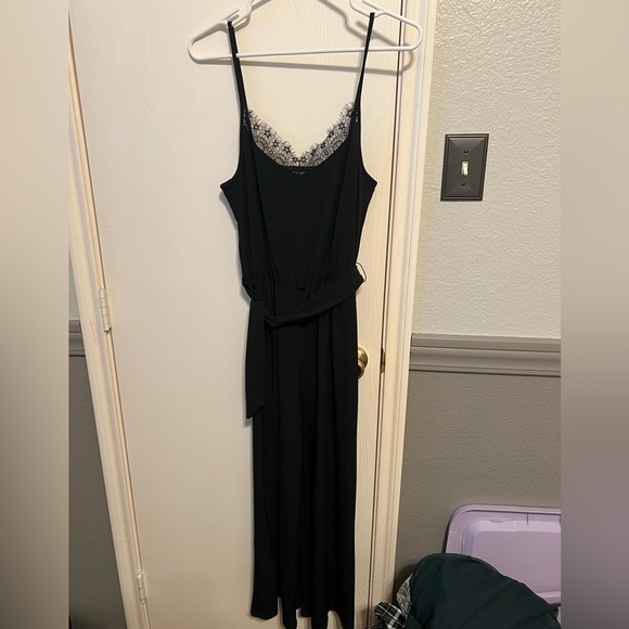 Express Black Lace Trim Jumpsuit - Picture 2 of 4